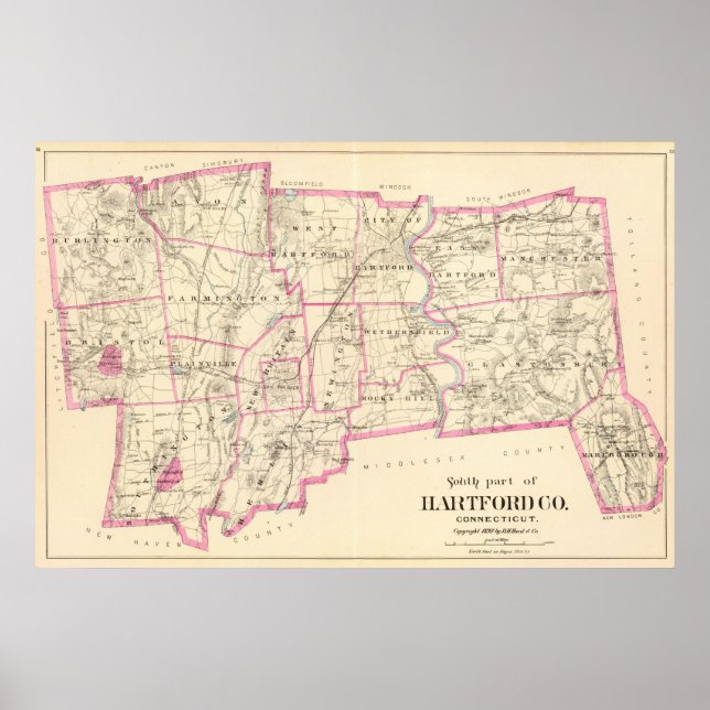 Hartford County Connecticut Poster (Framsidan)