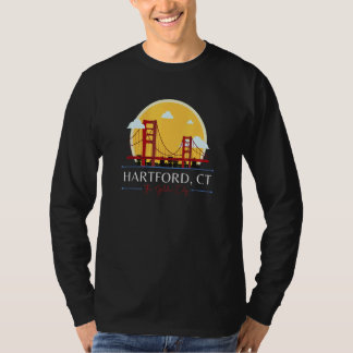 Hartford CT Golden Gate Bridge Bad Geography Stupi T Shirt