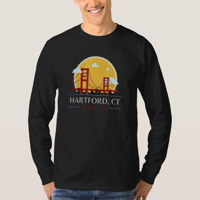 Hartford CT Golden Gate Bridge Bad Geography Stupi T Shirt (Framsida)