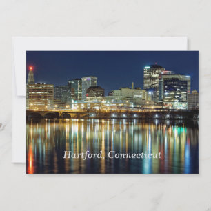 Hartford, ett cityscape-foto med texten Connecticu Julkort
