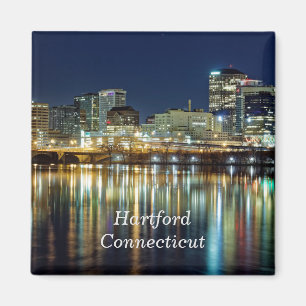 Hartford, ett cityscape-foto med texten Connecticu Magnet