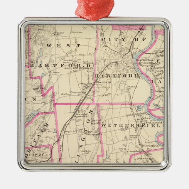 Hartford län Connecticut Julgransprydnad Metall (Framsidan)