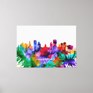 Hartford Skyline Canvastryck