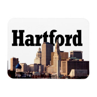 Hartford Skyline med Hartford i Himlar Magnet
