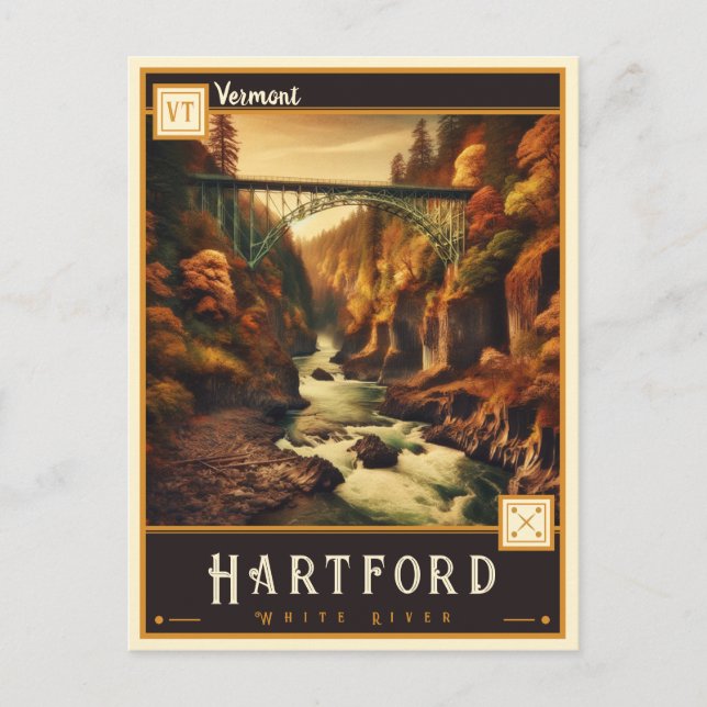 Hartford, Vermont | Gammal vykort (Framsida)