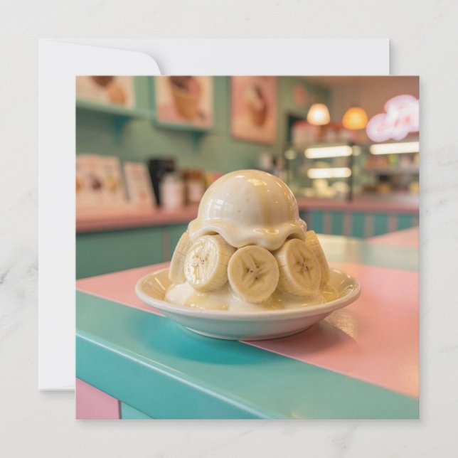 Hartglassad Banan Sundae | Retro Glass- och Godisa (Framsida)