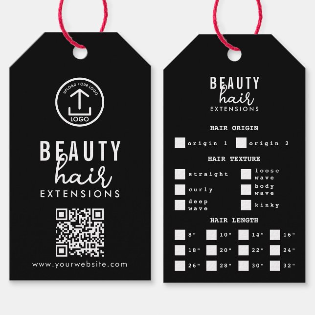 Hårtillägg Förpackning HårbenshårdvaruLogotyp med  Presentetikett (Hair Extensions Packaging Hang Tag Hair Brand Logo)