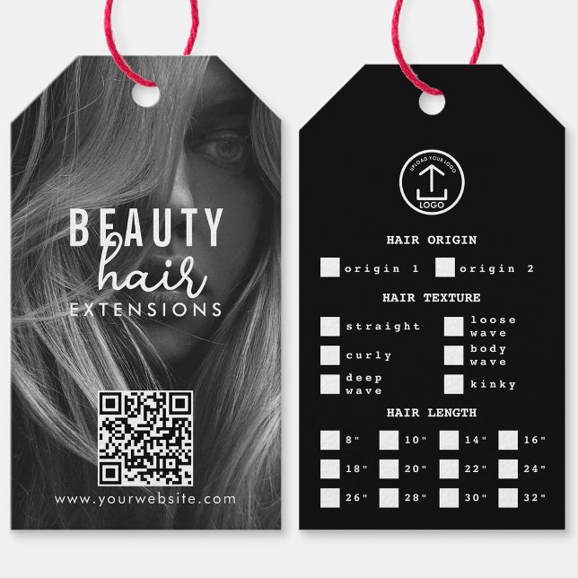 Hårtillägg Förpackning Hårfotfoto för hängning av  Presentetikett (Hair Extensions Packaging Hang Tag Hair Photo)