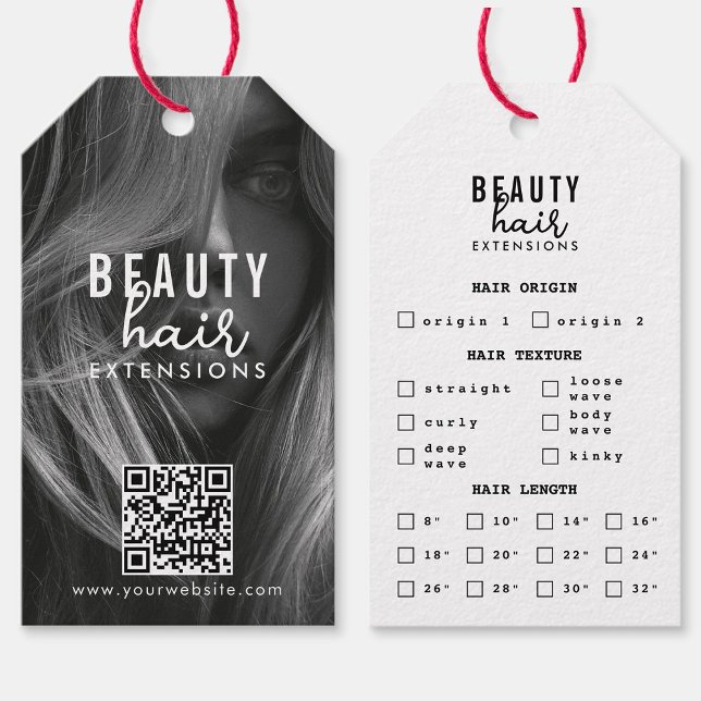 Hårtillägg Förpackning Hårfotfoto för hängning av  Presentetikett (Hair Extensions Packaging Hang Tag Hair Photo)