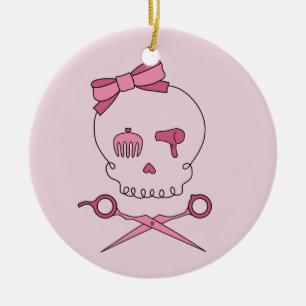 Hårtillbehör Skull och saxkrosben (Rosa) Julgransprydnad Keramik