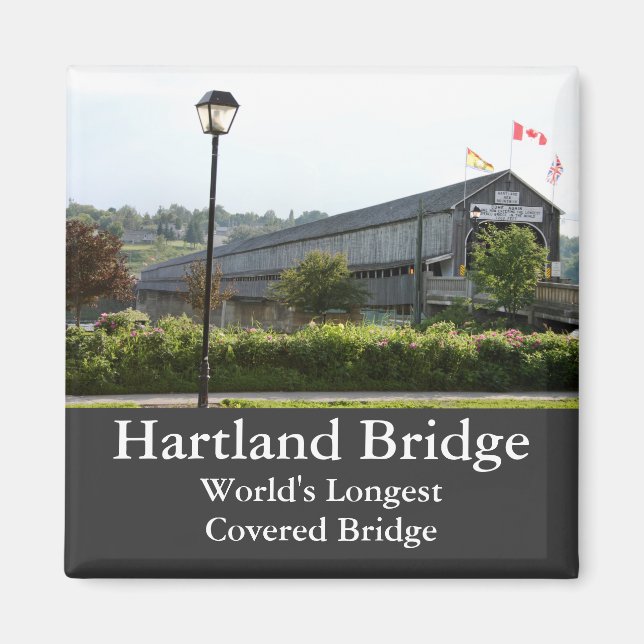 Hartland Bridge Longest Covered Bridge Magnet (Framsidan)
