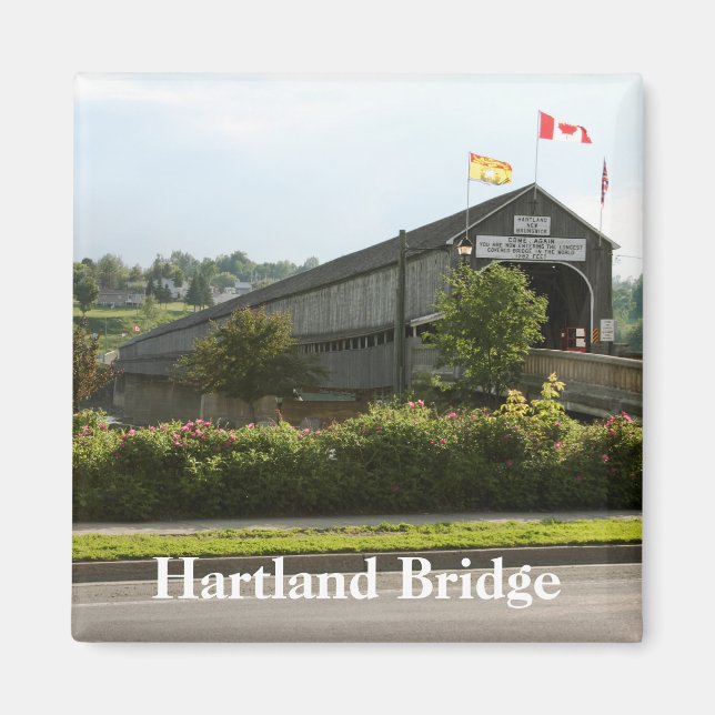 Hartland Bridge Longest Covered Bridge Magnet (Framsidan)
