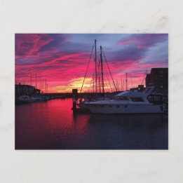Hartlepool Marina Solnedgång Vykort