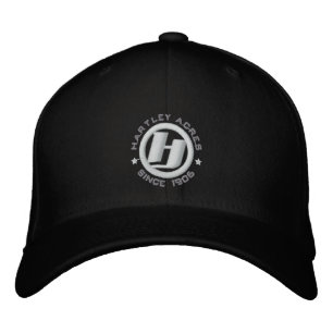 Hartley Acres / black cap Broderad Keps