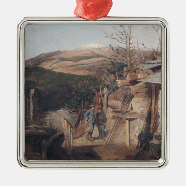 Hartmanswillerkopf beskådar från Roche-Sermet, Julgransprydnad Metall (Framsidan)