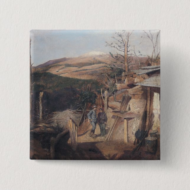 Hartmanswillerkopf beskådar från Roche-Sermet, Knapp (Framsida)