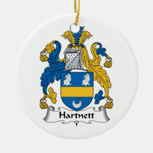 Hartnett familjvapensköld julgransprydnad keramik