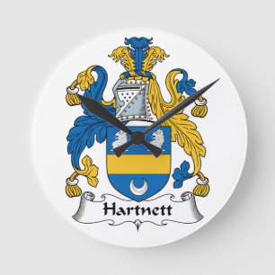 Hartnett familjvapensköld rund klocka