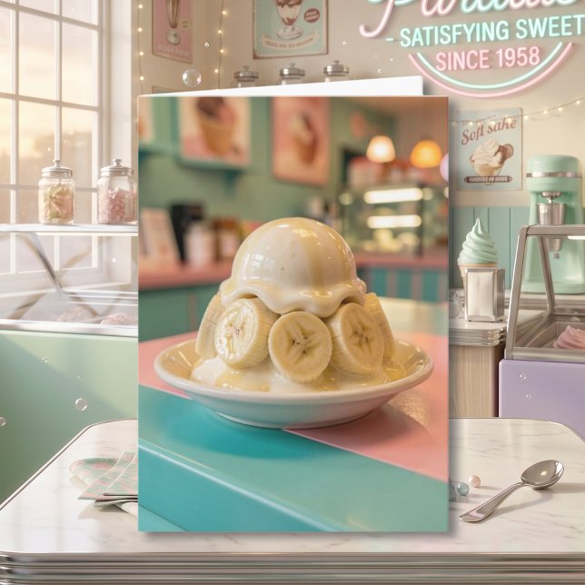 Hartset Banana Sundae Barnbarnets födelsedag Kort (Skapare uppladdad)