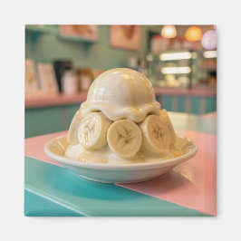Hartsetsbanana Sundae | Retro Glass- och Godisaffä Magnet