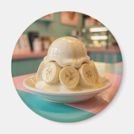 Hartsetsbanana Sundae | Retro Glass-Strömsbutik Magnet