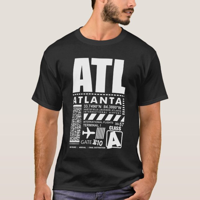 Hartsfield Jackson Atlanta Internationell flygplat T Shirt (Framsida)