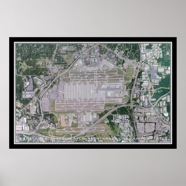Hartsfield-Jackson Atlanta Intl Airport Satellite Poster (Framsidan)