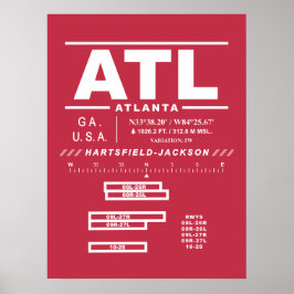 Hartsfield–Jackson Atlanta Intl flygplats ATL Poster