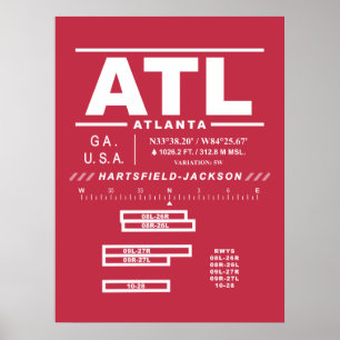 Hartsfield–Jackson Atlanta Intl flygplats ATL Poster