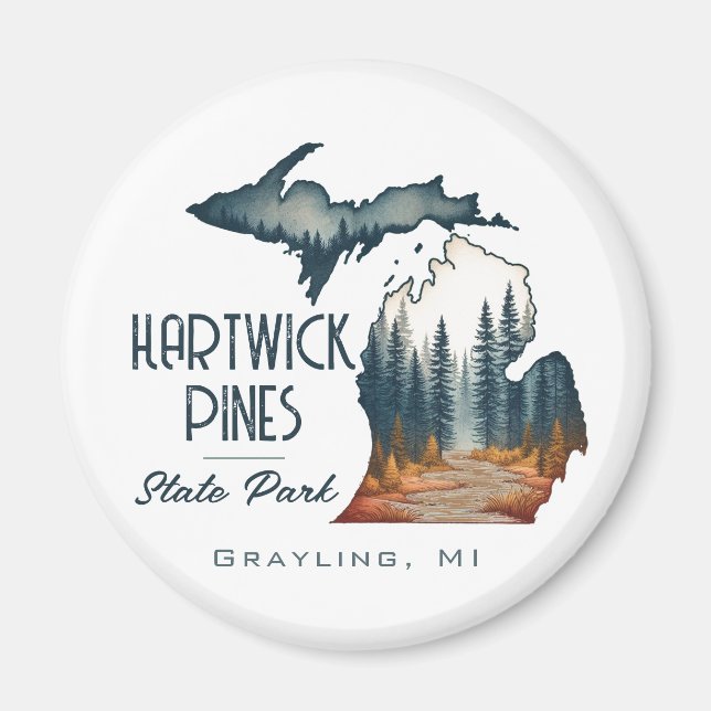 Hartwick Gräs State Park Souvenir Gift Magnet (Framsidan)