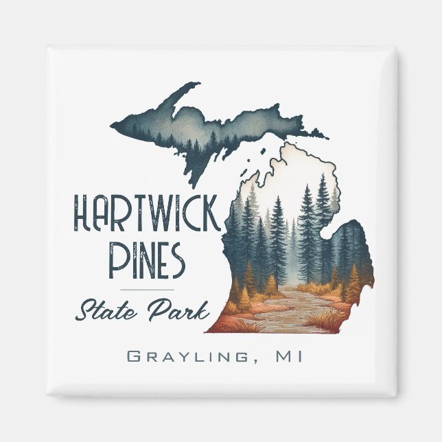 Hartwick Gräs State Park Souvenir Gift Magnet (Framsidan)