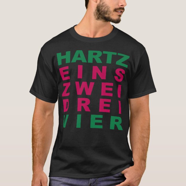 HARTZ ein zwei drei vier tal bubbelhästar cowb T Shirt (Framsida)