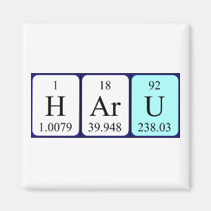 Haru periodiskt bord namn magnet