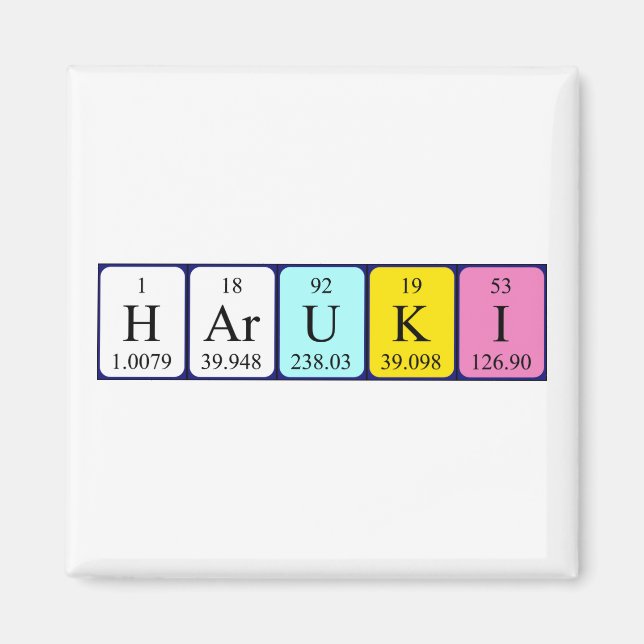 Haruki Periodisk bord namn magnet (Framsidan)