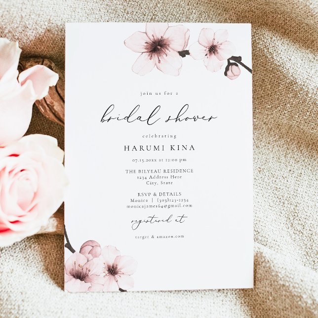 HARUMI Elegant Möhippa Sakura Cherry Blommar  Inbjudningar (Skapare uppladdad)