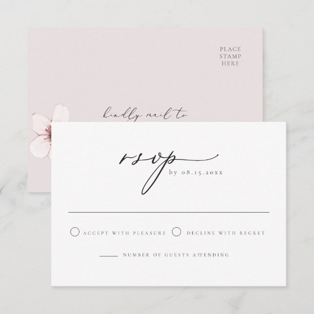HARUMI Elegant Sakura Cherry Blommar Postcard OSA Inbjudningar (Fram/baksida)