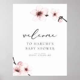 HARUMI Sakura Cherry Blommar Baby Shower Välkommen Poster