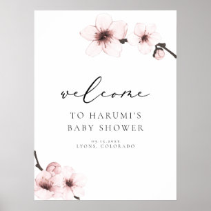 HARUMI Sakura Cherry Blommar Baby Shower Välkommen Poster