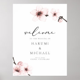 HARUMI Sakura Cherry Blommar Bröllop Välkommen Poster