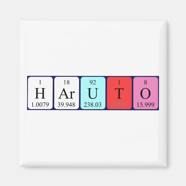 Haruto Periodisk bord namn magnet (Framsidan)