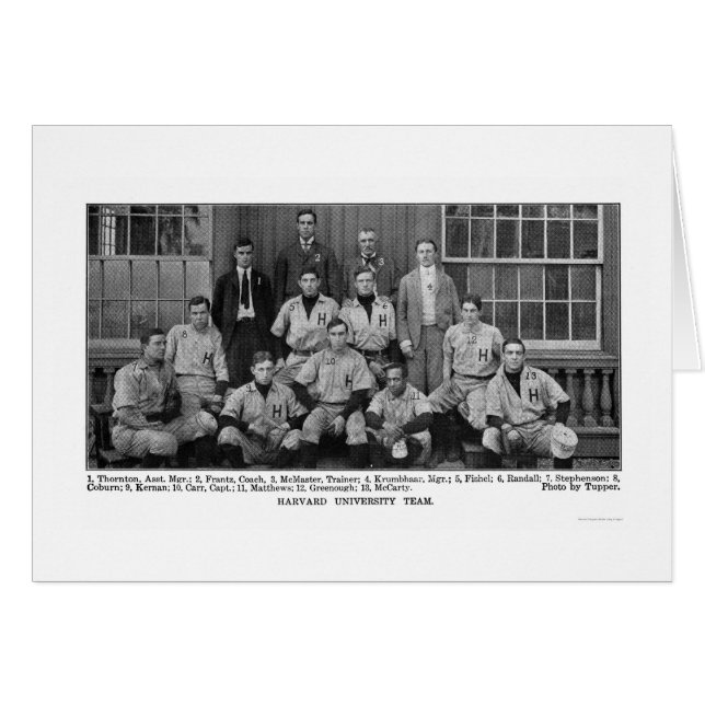 Harvard Baseball Team 1904 Hälsningskort (Framsidan Horizontal)