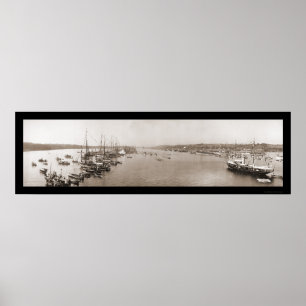 Harvard Yale Boat Tävling Photo 1905 Poster