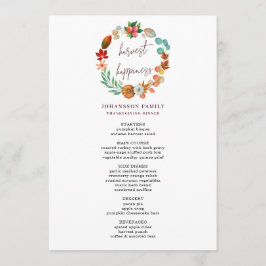 HARVESN ÖSTUMN PUMPKIN WREATH THANKSGIVING DINNER MENY