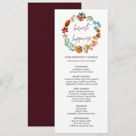 HARVESN ÖSTUMN PUMPKIN WREATH THANKSGIVING DINNER MENY
