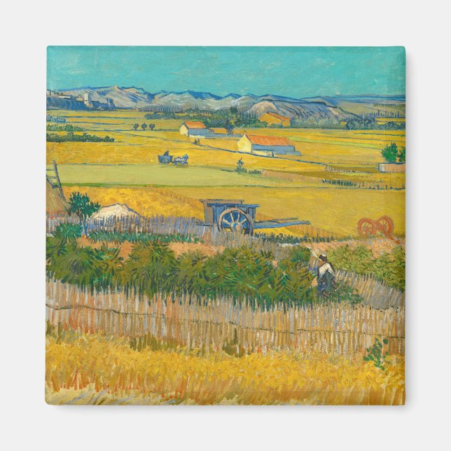 Harvest 1888 av Vincent van Gogh Magnet (Framsidan)