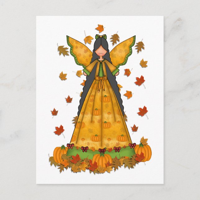 Harvest Angel Thanksgiving Postcard Helg Vykort (Framsida)