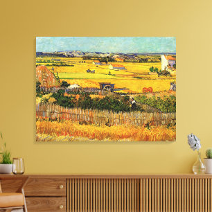 Harvest at La Crau, Montmajour av Vincent van Gogh Canvastryck