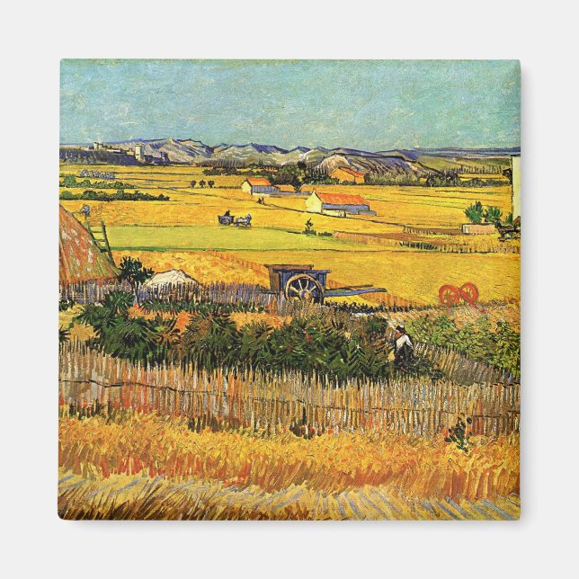 Harvest at La Crau - van Gogh Magnet (Framsidan)