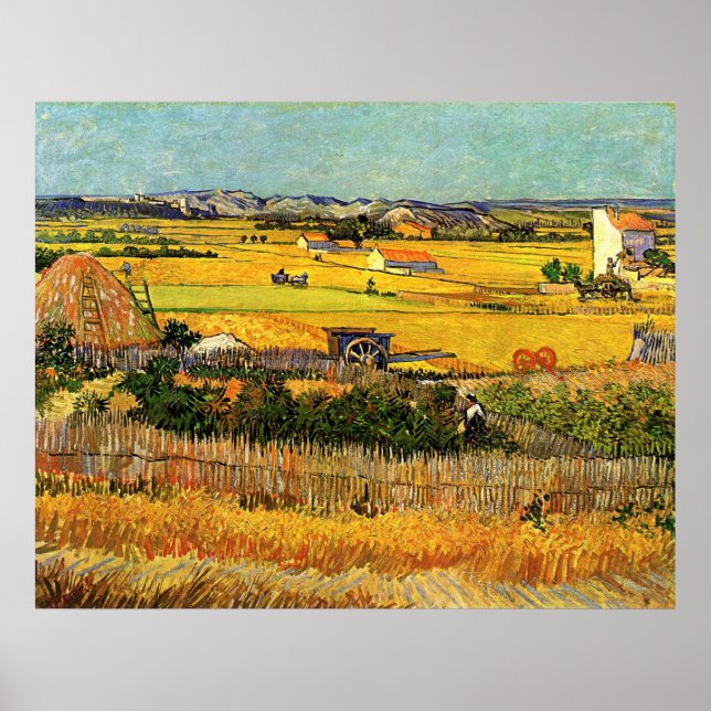 Harvest at La Crau - van Gogh Poster (Framsidan)