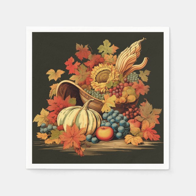 Harvest Blessings Basket: Bountiful Feast Pappersservett (Framsidan)